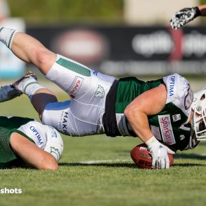 Maurice Schuele im Spiel Schwaebisch Hall Unicorns gegen Marburg Mercenaries Maurice Schuele im Spiel Schwaebisch Hall Unicorns gegen Marburg Mercenaries