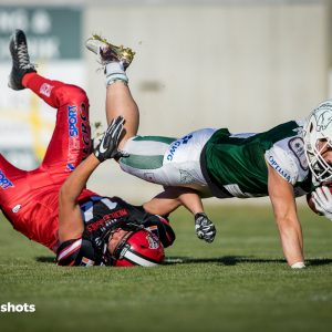 Maurice Schuele im Spiel Schwaebisch Hall Unicorns gegen Marburg Mercenaries Maurice Schuele im Spiel Schwaebisch Hall Unicorns gegen Marburg Mercenaries