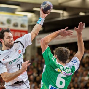 Michael Mueller im Spiel Frisch Auf Goeppingen – MT Melsungen Michael Mueller im Spiel Frisch Auf Goeppingen - MT Melsungen