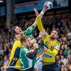 Nemanja Zelenovic im Spiel FRISCH AUF Goeppingen – Rhein-Neckar Loewen Nemanja Zelenovic im Spiel FRISCH AUF Goeppingen - Rhein-Neckar Loewen
