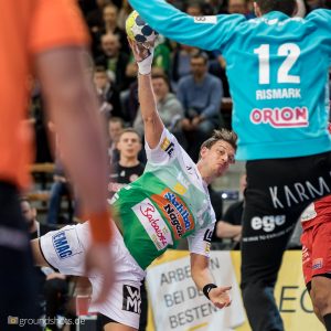 Niclas Barud im Spiel FRISCH AUF Goeppingen - HC Midtjylland