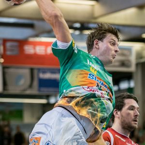 Niclas Barud im Spiel FRISCH AUF Goeppingen - TBV Lemgo