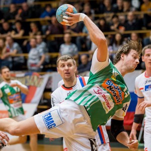 Niclas Barud im Spiel Gornik Zabrze – FRISCH AUF Goeppingen Niclas Barud im Spiel Gornik Zabrze - FRISCH AUF Goeppingen
