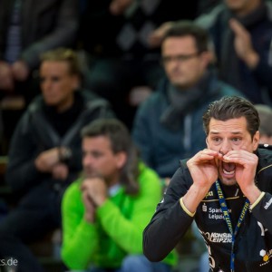Norman Rentsch im Spiel Frisch Auf Goeppingen Frauen - HC Leipzig