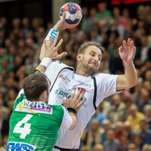 Patrick Fahlgren im Spiel FRISCH AUF Goeppingen - MT Melsungen