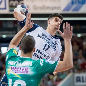 Petar Djordjic im Spiel FRISCH AUF Goeppingen – Flensburg-Handewitt Petar Djordjic im Spiel FRISCH AUF Goeppingen - Flensburg-Handewitt