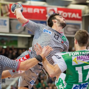 Petar Nenadic im Spiel FRISCH AUF Goeppingen-Fuechse Berlin Petar Nenadic im Spiel FRISCH AUF Goeppingen-Fuechse Berlin