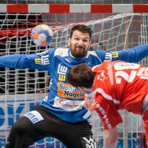 Primoz Prost im Spiel MT Melsungen-Frisch Auf Goeppingen Primoz Prost im Spiel MT Melsungen-Frisch Auf Goeppingen