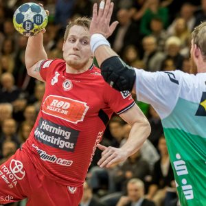 Rasmus Hedegaard Carlsen im Spiel FRISCH AUF Goeppingen - HC Midtjylland