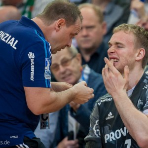 Rene Toft Hansen im Spiel Frisch Auf Goeppingen - THW Kiel