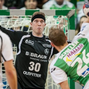 Rene Villadsen im Spiel FRISCH AUF Goeppingen - MT Melsungen