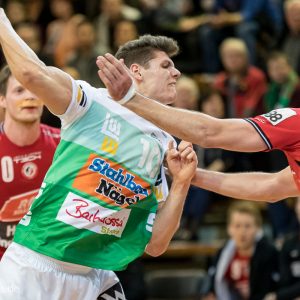 Sebastian Heymann im Spiel FRISCH AUF Goeppingen - HC Midtjylland