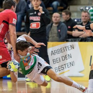Sebastian Heymann im Spiel FRISCH AUF Goeppingen - HC Midtjylland