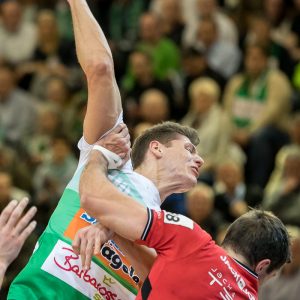 Sebastian Heymann im Spiel FRISCH AUF Goeppingen - HC Midtjylland