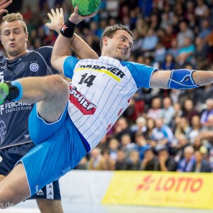 Simon Baumgarten im Spiel TVB Stuttgart – VfL Gummersbach Simon Baumgarten im Spiel TVB Stuttgart - VfL Gummersbach