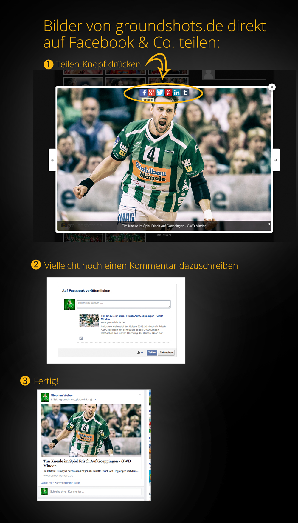 Bilder direkt von hier aus teilen