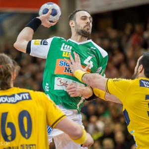 Tim Kneule im Spiel Frisch Auf Goeppingen -Rhein-Neckar Loewen