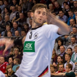 Uwe Gensheimer im Laenderspiel Deutschland-Tschechien Uwe Gensheimer im Laenderspiel Deutschland-Tschechien