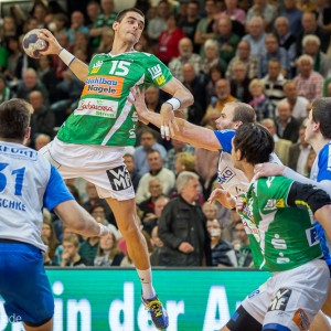 Zarko Sesum im Spiel Frisch Auf Goeppingen - Bergischer HC