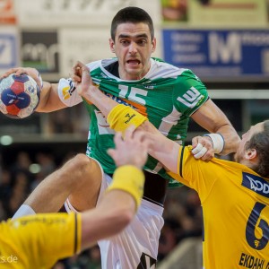 Zarko Sesum im Spiel Frisch Auf Goeppingen -Rhein-Neckar Loewen