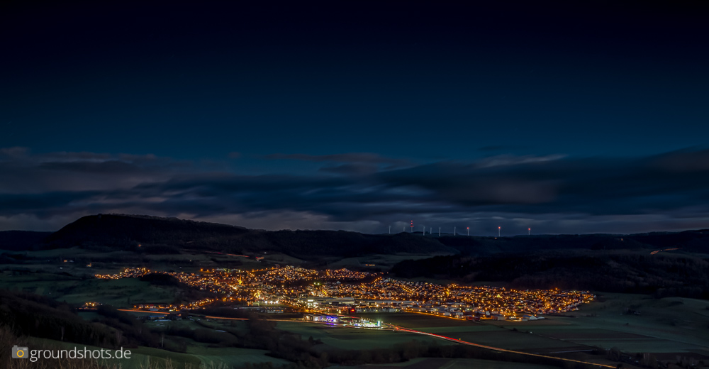 Blick auf das nachtliche Donzdorf