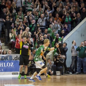 Christian Schoene  im Spiel Frisch Auf Goeppingen - SG Flensburg-Handewitt