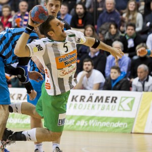 Dragos Oprea im DHB-Pokal Bittenfeld - Frisch Auf Goeppingen