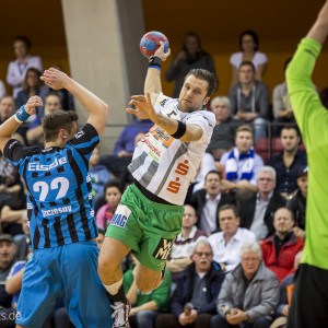 Dragos Oprea im DHB-Pokal Bittenfeld - Frisch Auf Goeppingen