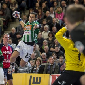 Dragos Oprea im Spiel Frisch Auf Goeppingen - SG Flensburg-Handewitt