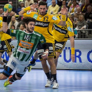 Evgeni Pevnoc im Spiel Rhein-Neckar Loewen-Frisch Auf Goeppingen