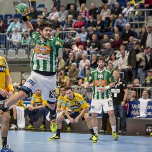 Evgeni Pevnov im Spiel Rhein-Neckar Loewen-Frisch Auf Goeppingen