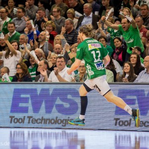 Felix Lobedank im Spiel Frisch Auf Goeppingen - MT Melsungen