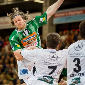 Felix Lobedank im Spiel Frisch Auf Goeppingen - MT Melsungen