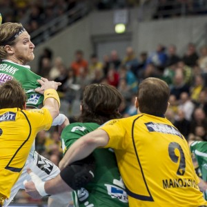 Felix Lobedank im Spiel Rhein-Neckar Loewen-Frisch Auf Goeppingen