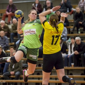 Beate Scheffknecht im Spiel Frisch Auf Goeppingen Frauen - Prilep. EHF-Cup