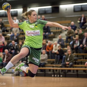 Annika Leppert im Spiel Frisch Auf Goeppingen Frauen - Prilep. EHF-Cup