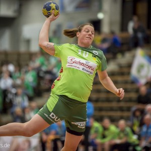 Maike Daniels im Spiel Frisch Auf Goeppingen Frauen - Prilep. EHF-Cup