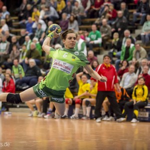 Marlene Windisch im Spiel Frisch Auf Goeppingen Frauen - Prilep. EHF-Cup