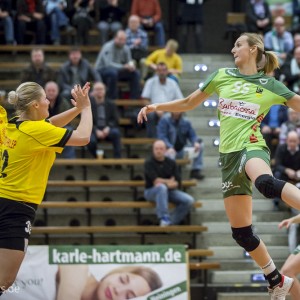 Alena Vojtiskova im Spiel Frisch Auf Goeppingen Frauen - Prilep. EHF-Cup