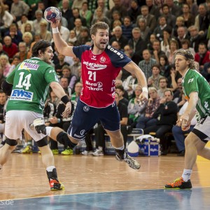 Jacob Heinl im Spiel Frisch Auf Goeppingen - SG Flensburg-Handewitt