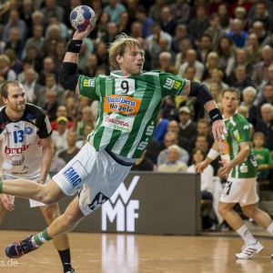 Manuel Spaeth im Spiel Frisch Auf Goeppingen - Bergischer HC. Handball-Bundesliga 2013/2014