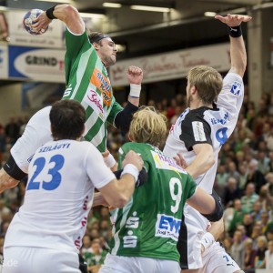 Tim Kneule im Spiel Frisch Auf Goeppingen - Bergischer HC. Handball-Bundesliga 2013/2014